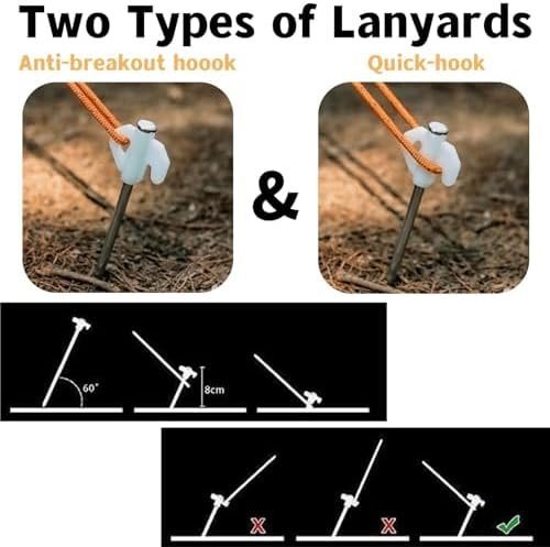 Tent Stakes Heavy Duty 8 inch Metal Tent Pegs, 25PCS Multiuse Camping Tent Acces... - Image 7