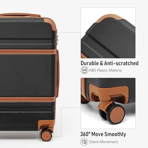 LONG VACATION Luggage Set 3 Piece Set Luggage ABS Carry on Suitcase Hardside Lug... - Image 4