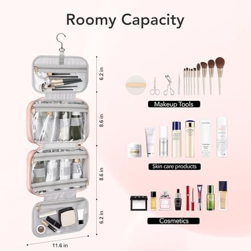 BOOMRICH Toiletry Bag for Women, Travel Hanging Toiletry Bag, Water-resistant Co... - Image 3