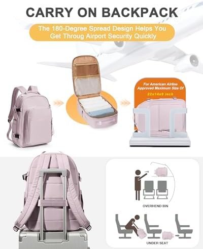 Travel Backpack For Women Men Personal Item Backpack Carry On Backpack For Airpl... - Image 7