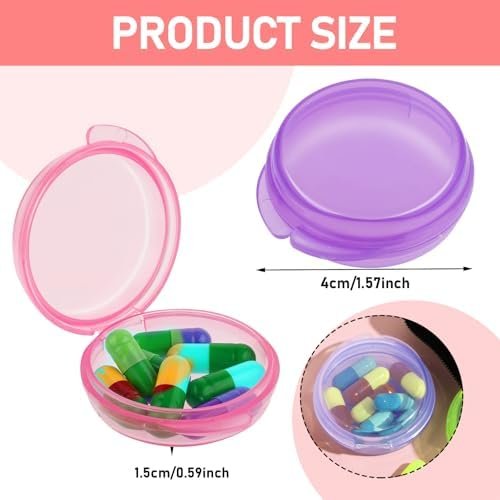 4 Pcs Mini Pill Organizer Small Pill Box Cute Portable Pill Case for Pocket Purs... - Image 3