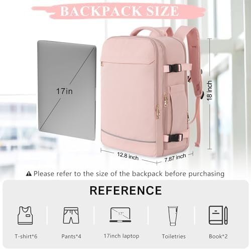 Travel Backpack for Women, 40L Travel Bag Personal Item Size, Waterproof Carry O... - Image 5
