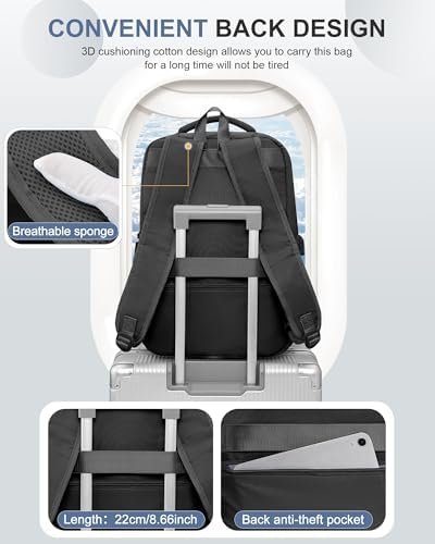 Travel backpack for Women, Anti Theft Laptop Backpack with USB Port,Flight Appro... - Image 7