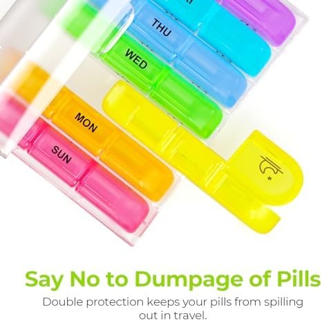AUVON Weekly Pill Organizer 3 Times a Day, Large 7 Day Pill Box 3 Times a Day wi... - Image 6