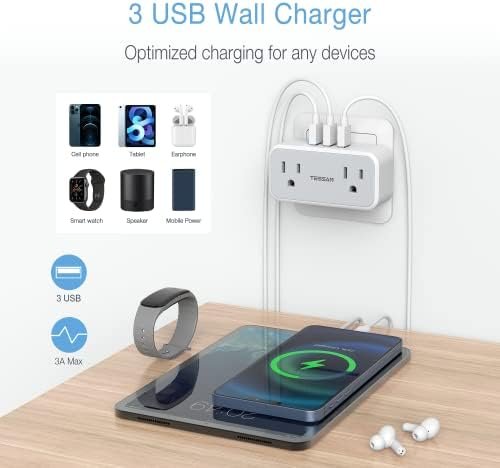 TESSAN Type E/F Plug Adapter, Germany France Power Adapter, Korea Cruise Travel ... - Image 4