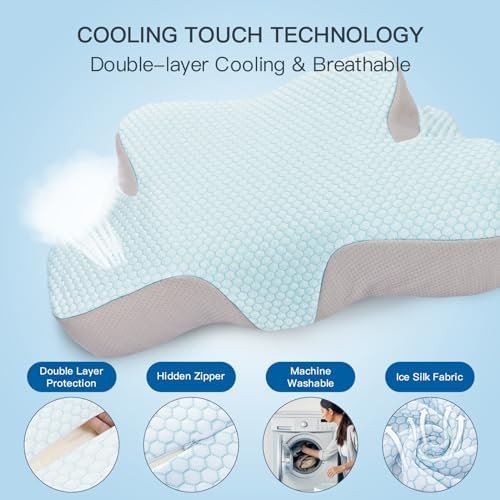 Neck Pillow Memory Foam Pillows: Cooling Cervical Pillows for Neck and Shoulder ... - Image 6