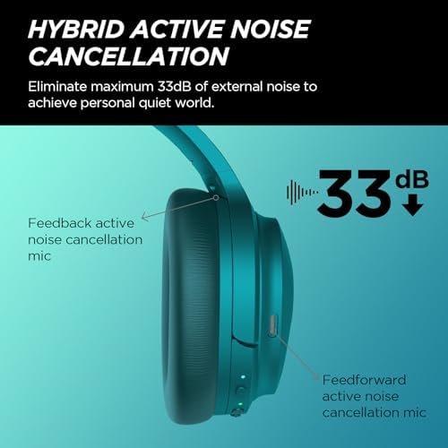 Hybrid Active Noise Cancelling Headphones Wireless Bluetooth Headphones Over Ear... - Image 3