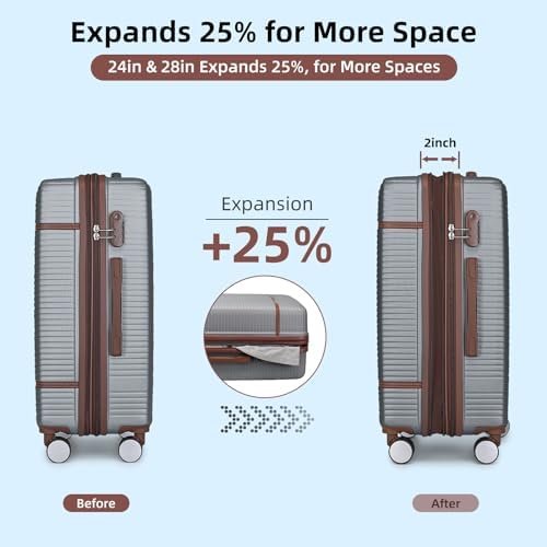 LARVENDER Luggage Sets 6 Piece with Duffel Bag, Expandable(Only 28 & 24") Hardsi... - Image 3