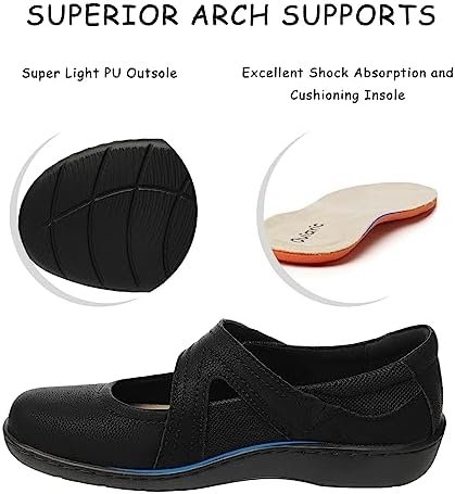 Women's Classic Comfort Mary Jane Flats Fashion Casual Dress Shoes Cute Closed T... - Image 6
