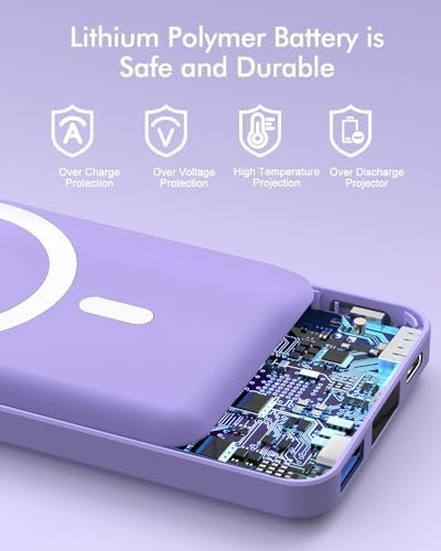 podoru Wireless Portable Charger, 10000mAh Magnetic Power Bank with Type-C Cable... - Image 8