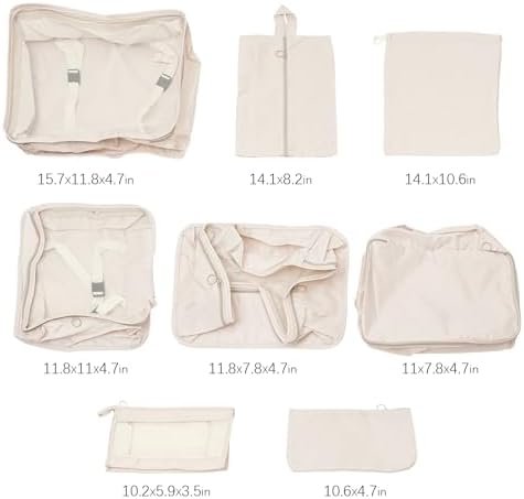 8 Pcs Packing Cubes for Travel, Road Trip Essential Compression Luggage Organize... - Image 10