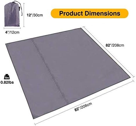 REDCAMP Waterproof Camping Tent Tarp - 83" x83'', 4 in 1 Multifunctional Tent Fo... - Image 5