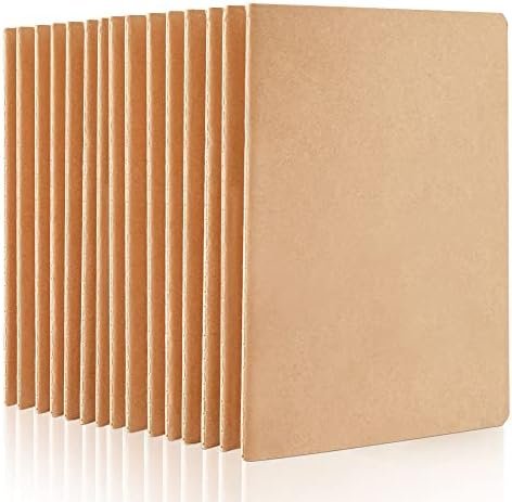 feela 15 Pack Blank Kraft Notebooks, Unlined Sketchbook Note Pad Travel Journal ... - Image 2