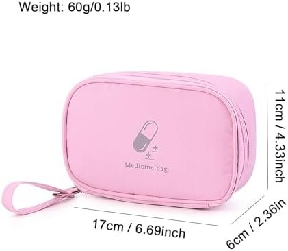 Small Empty First Aid Bag with Handle, Mini First Aid Kit Travel Bag Zippered Me... - Image 3