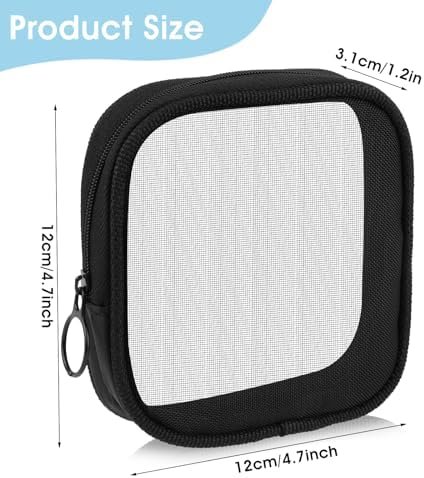 Mesh Makeup Bag 4Pcs Mesh Travel Organizer Bags Black Mesh Cosmetic Bags with Zi... - Image 8