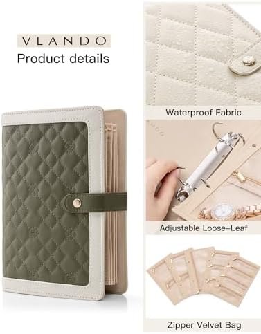 Vlando Travel Jewelry Organizer Case, Foldable Jewelry Bags Jewelry Storage Book... - Image 4