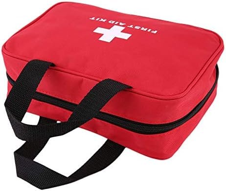 Red First Aid Kit Bag Empty, Empty Travel First Aid Bag Storage Compact Survival... - Image 4