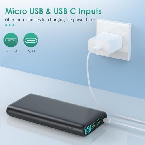 Portable Charger 38800mAh,LCD Display Power Bank,5 USB Outputs Battery Pack Back... - Image 7