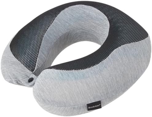 Brookstone Cool Touch Memory Foam Head and Neck Travel Pillow for Vacations, Air... - Image 5