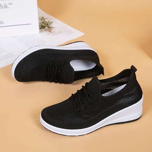 Womens Ultra-Light Stretchy Mesh Wedge Orthopedic Sneakers Comfor Lace Up Non Sl... - Image 8
