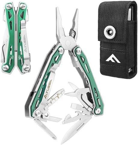 FLISSA Multi Tool Pliers, Green 16 in 1 Stainless Steel Multipurpose tool with T... - Image 2