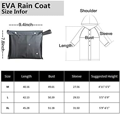Reusable EVA Rain Poncho for Adults, Unisex Men and Women Hooded Long Clear Rain... - Image 6