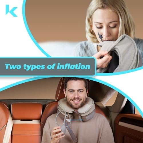 Travel Pillows for Airplanes, Inflatable Travel Neck Pillow for Long Flight, 3-L... - Image 10