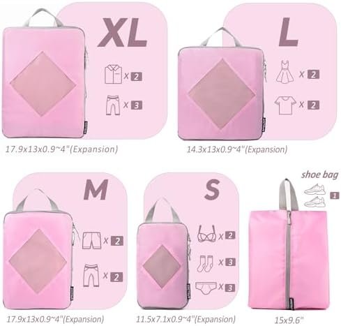 Compression Packing Cubes for Travel,Expandable Packing Cubes for Suitcases, 5 S... - Image 4