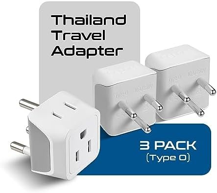 Ceptics Thailand Travel Adapter with Dual Usa Input (Type O) Ultra Compact - 3 P... - Image 3