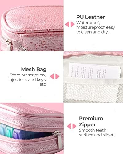 Cute Pill Organizer 2 Times a Day, PU Leather Pill Case for Women, Portable Week... - Image 5