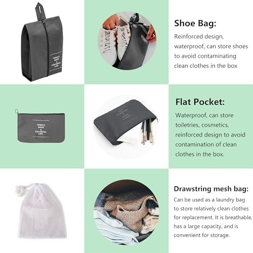 8 Set Travel Packing Organizers Luggage Cubes Organizer Cube Bag Set Suitcase Ca... - Image 5