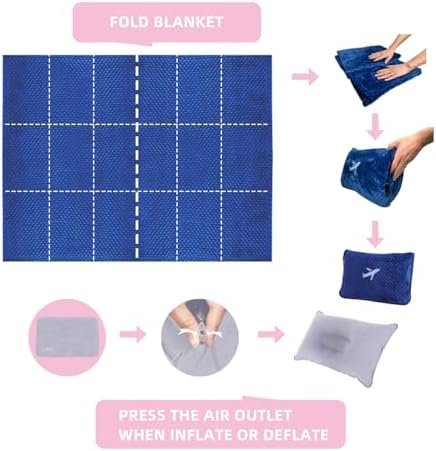 3 in 1 Travel Blanket Pillow Set - 350 GSM Thick Travel Blanket Airplane Compact... - Image 7