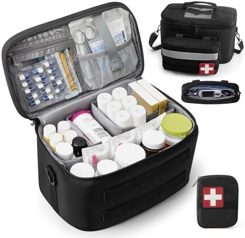 Medicine Organizer Bag, Family First Aid Bag Empty, Medical Bottle Storage Bag f... - Image 9