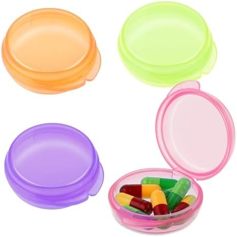4 Pcs Mini Pill Organizer Small Pill Box Cute Portable Pill Case for Pocket Purs... - Image 2