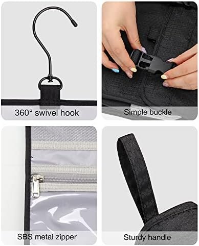 Relavel Travel Hanging Toiletry Bag for Men Women Travel Kit Shaving Bag Waterpr... - Image 8