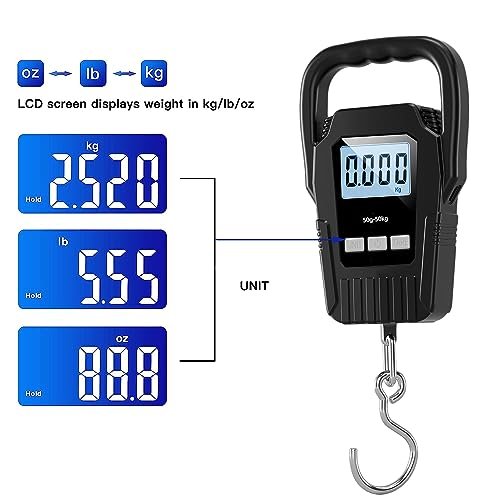 Fish Scale110lb/50kg Luggage Scale,Upgrade Large Handle & Backlit LCD Display, S... - Image 4