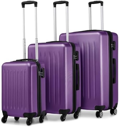 Kono Luggage Expandable(only 28") Suitcase Set 3Pcs + ABS Hardshell Suitcase wit... - Image 2