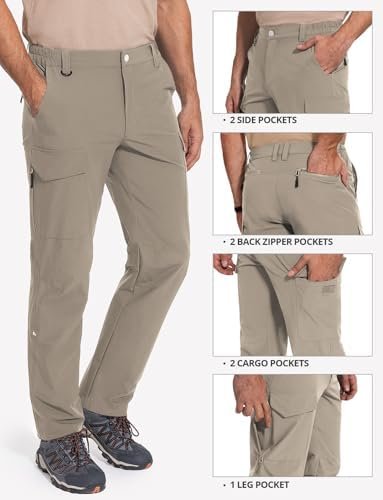 Cycorld Men's-Hiking-Pants-Lightweight-Water-Resistant-Quick-Dry Stretch Cargo T... - Image 5