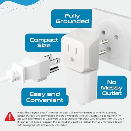 Ceptics Thailand Travel Adapter with Dual Usa Input (Type O) Ultra Compact - 3 P... - Image 4