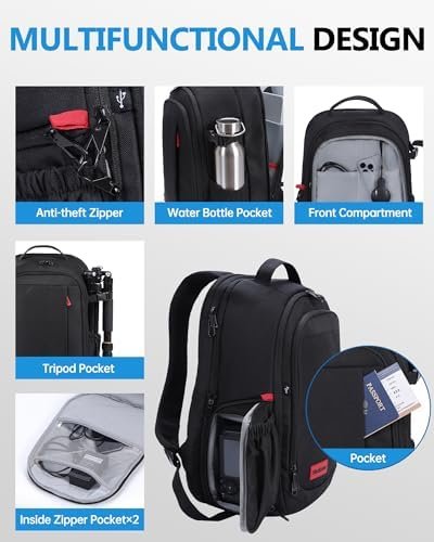 Large Capacity Camera Backpack for DSLR SLR, Camera Bags for Photographers Water... - Image 6