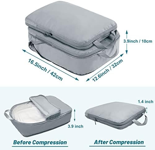 Compression Packing Cubes for Travel, 2 Pack Expandable Storage Bag Luggage Pack... - Image 4