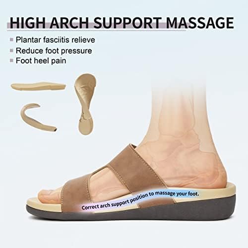 MEGNYA Comfortable Women's Walking Sandals, Arch Support Slides for Plantar Fasc... - Image 4