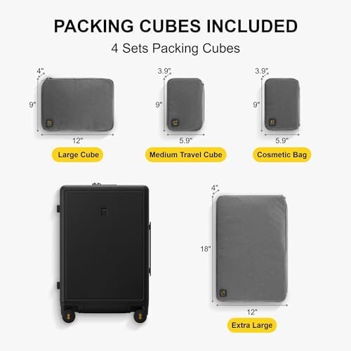 LEVEL8 Elegance Matte Luggage Set, 20 Inch Carry on Luggage, 24&28 Inch Large Lu... - Image 5