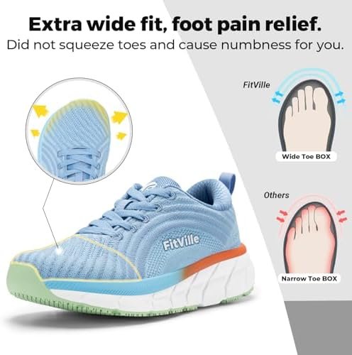 FitVille Wide Toe Box Shoes Women Breathable Wide Running Shoes for Women Lightw... - Image 3