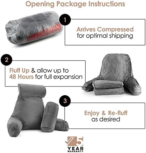 Nestl Reading Pillow Large Bed Pillow, Back Pillow for Sitting in Bed Shredded M... - Image 3