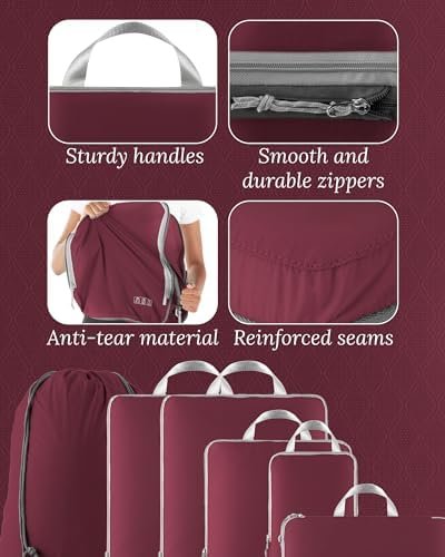 OlarHike 6 Set Compression Packing Cubes for Suitcases,Travel Essentials, Lightw... - Image 6