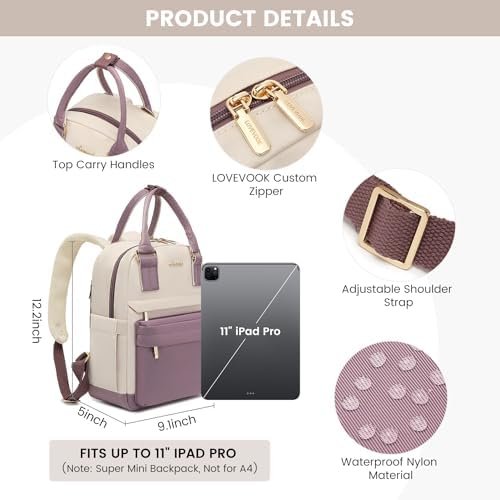 LOVEVOOK Mini Backpack for Women Stylish Waterproof Backpack Purse with USB Port... - Image 5