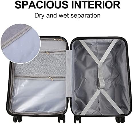 TydeCkare 20 Inch Carry On Luggage with Front Zipper Pocket, 45L, Lightweight AB... - Image 4