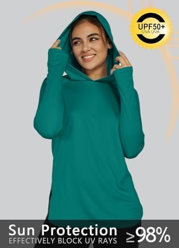 Women's Sun Protection Shirt UPF 50+ Long Sleeve Hoodie UV SPF T-Shirts Rash Gua... - Image 4