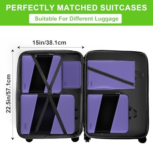 Compression Packing Cubes for Suitcases, UNTIFUL 6 Set Travel Organizer Cubes fo... - Image 6